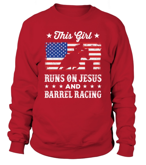 Christian Barrel Racer Patriotic American Flag Men's Sweatshirt