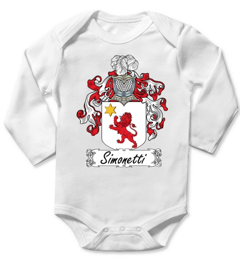 Simonetti Family Crest Italian Family Crests - Trucker Cap Long Sleeve Baby One-Piece