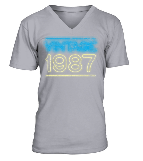 Vintage 1987 35th Birthday Gift Men's V-Neck T-shirt