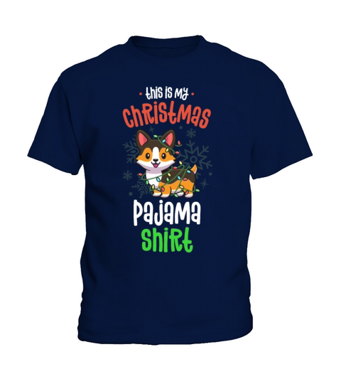 This Is My Christmas Pajama Shirt Tricolor Corgi Kids T-Shirt