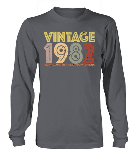 Vintage 1982 Retro Birthday Gift Men's Long Sleeve