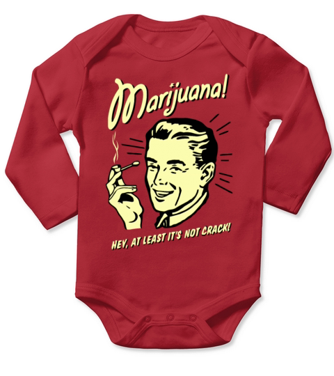 Funny vintage marijuana joke Long Sleeve Baby One-Piece