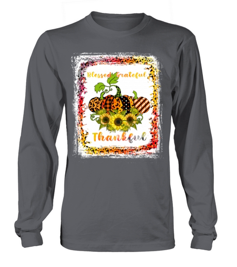 Blessed Thankful Grateful Thanksgiving Day Leopard Women's Long Sleeve