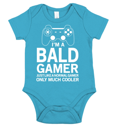 IM BALD GAMER JUST NORMAL ONLY MUCH COOLER GIFT Short Sleeve Baby One-Piece