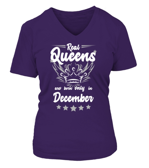 real Queens are born only in december Women's V-Neck T-shirt