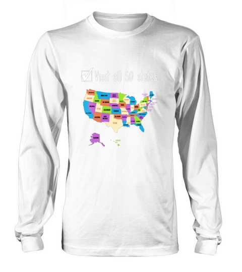 Visit All 50 States Gift USA Bucket List Long sleeved Unisex