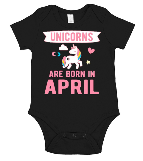 Unicorns are Born in April Short Sleeve Baby One-Piece
