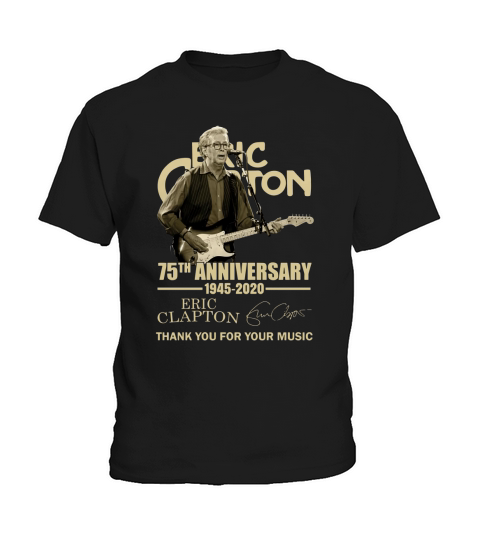 75th Anniversary Eric Clapton Thank You For The Memories Signatures shirt Kids T-Shirt