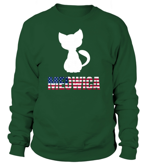 Womens Meowica Cat Lovers Shirt American Flag Women's Sweatshirt