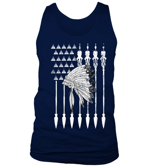 Cool Native American Arrow And Teepee Flag Men's Tank Top