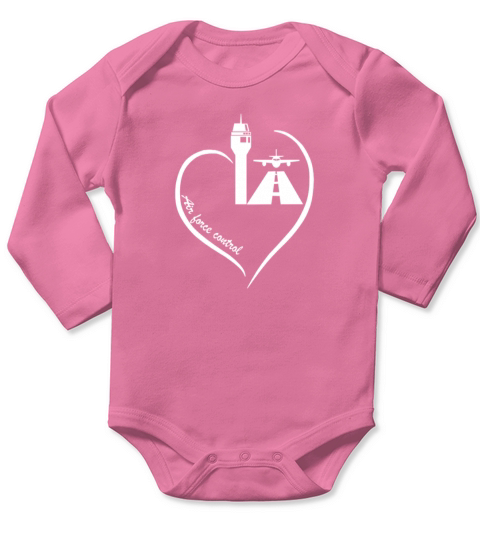 Air Traffic Control Heart Long Sleeve Baby One-Piece
