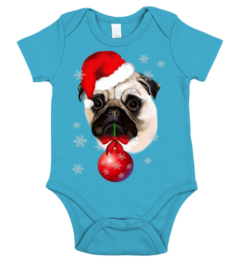 A Very Merry Christmas Pug Short Sleeve Baby One-Piece