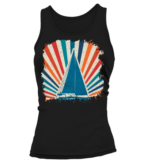 Sailing boat sailboat captain sea yacht retro sail Women's Tank Top