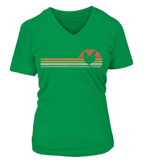 Vintage Retro Chickens V-neck T-Shirt Woman