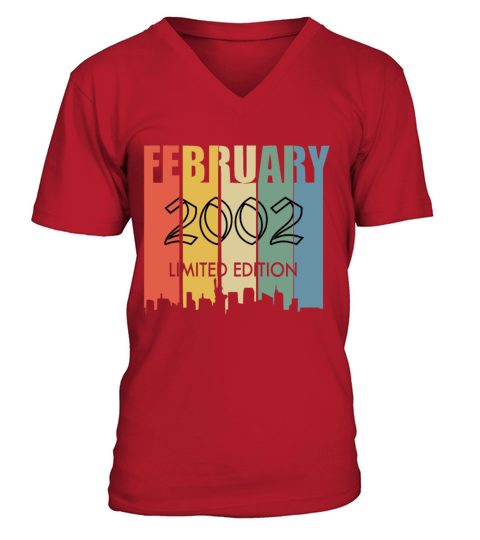 February 2002 vintage birthday gift Men's V-Neck T-shirt
