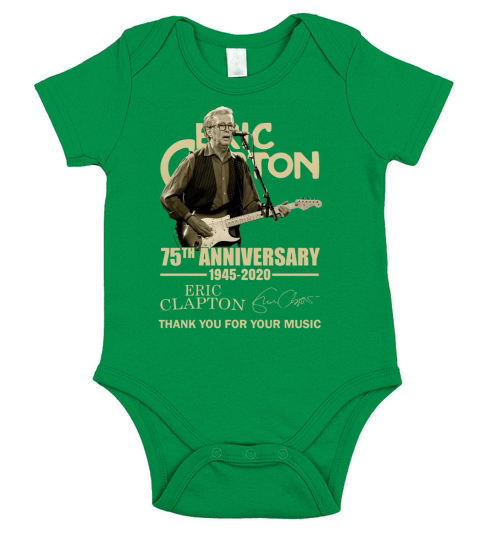 75th Anniversary Eric Clapton Thank You For The Memories Signatures shirt Short Sleeve Baby One-Piece