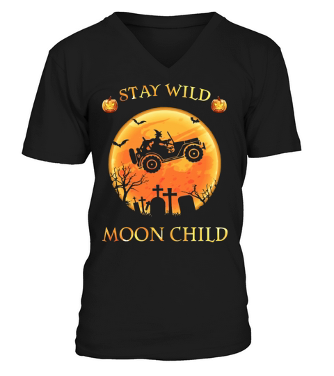 stay wild moon child pumkins halloween festival je Men's V-Neck T-shirt