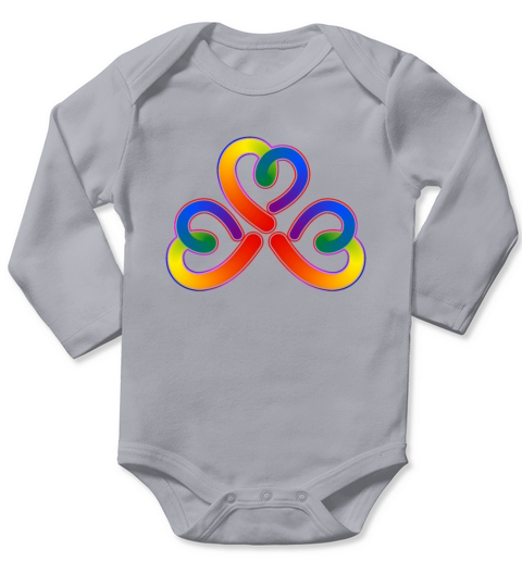 Rainbow Colored Hearts LGBT Pride Tshirt Long Sleeve Baby One-Piece