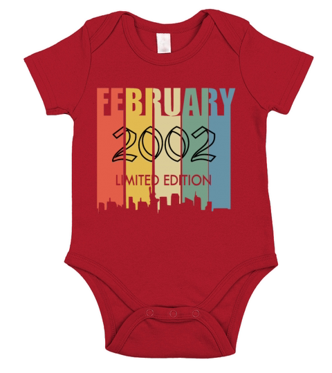 February 2002 vintage birthday gift Short Sleeve Baby One-Piece