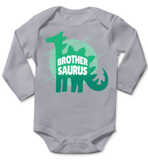 Dino Green brother saurus Long Sleeve Baby One-Piece
