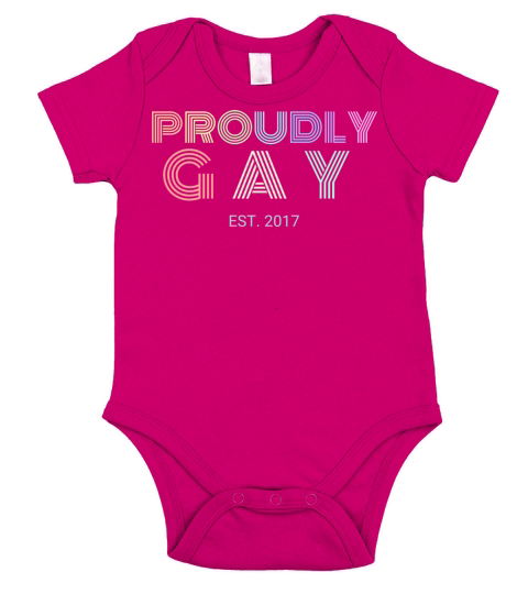 Proudly Gay Est 2017 Pride Short Sleeve Baby One-Piece