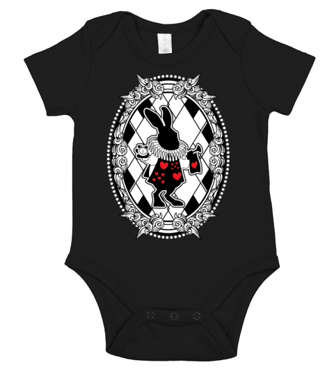 White Rabbit Wonderland Animal Rabbithole Short Sleeve Baby One-Piece