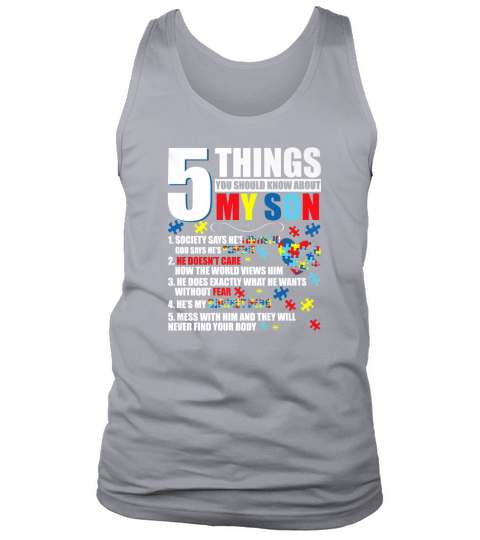 5 Things You Should Know About My Son Autism T-shirt Tank Top Unisex