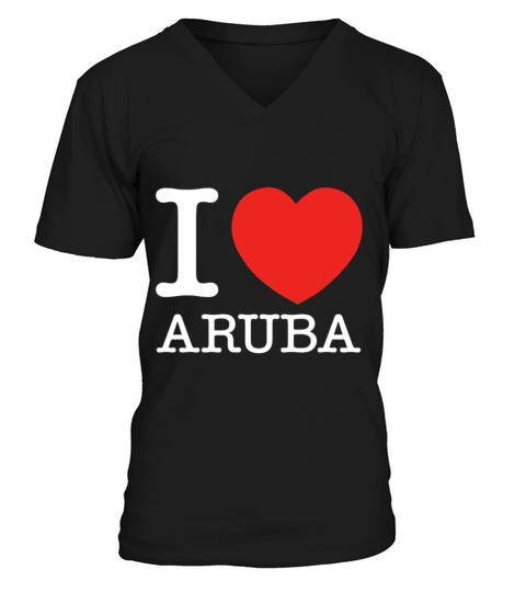 I Love Heart Aruba Funny T Shirt Men's V-Neck T-shirt