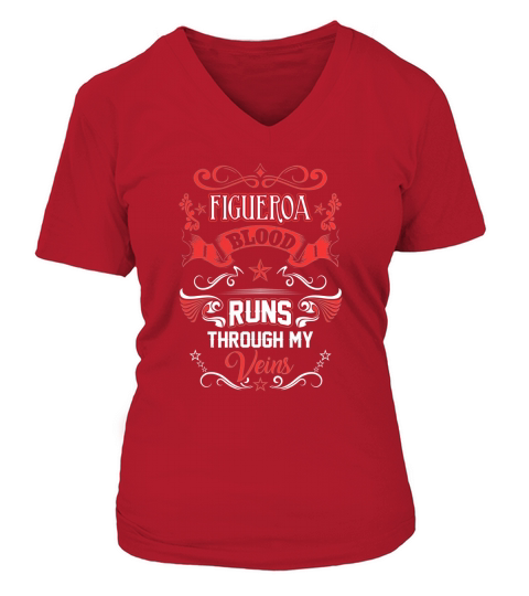 FIGUEROA BLOOD RUNS THROUGH MY VEINS V-neck T-Shirt Woman