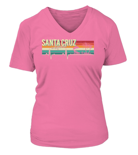 Santa Cruz California City ECG 70s 80s Vintage Women's V-Neck T-shirt