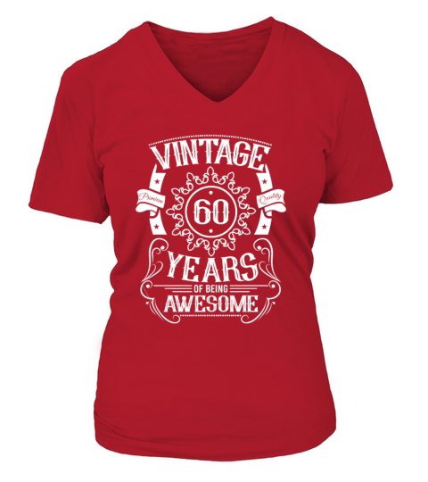 60th birthday gift ideas vintage husband wife V-neck T-Shirt Woman