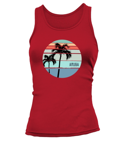 Cool Aruba Palm Tree Vacation Souvenir Artistic Women's Tank Top