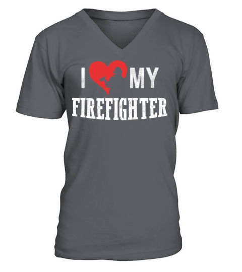 I Love My Firefighter Men's V-Neck T-shirt