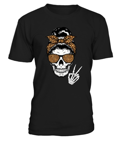Boho Skeleton Messy Bun Bandana Halloween Men's T-Shirt