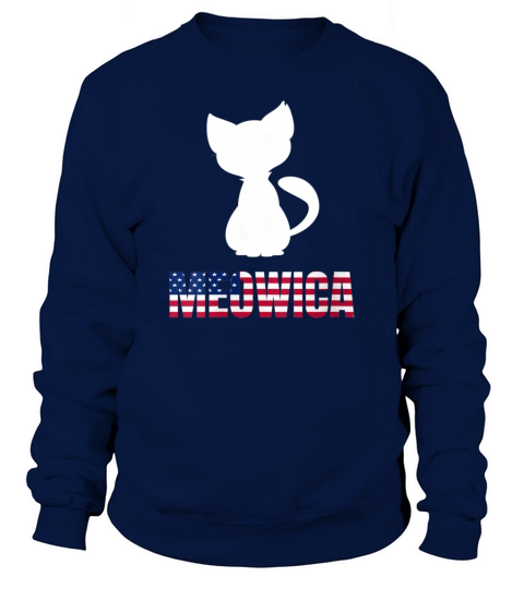 Womens Meowica Cat Lovers Shirt American Flag Men's Sweatshirt