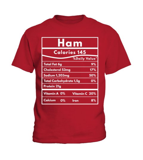 Matching Thanksgiving Ham Nutritional Facts Kids T-Shirt