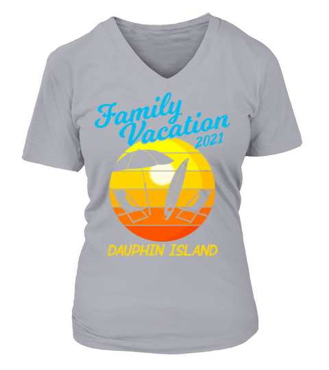 Alabama Beach Family Vacation 2021 Dauphin Island Women's V-Neck T-shirt