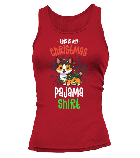 This Is My Christmas Pajama Shirt Tricolor Corgi Women's Tank Top
