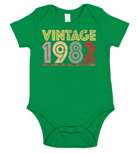Vintage 1982 Retro Birthday Gift Short Sleeve Baby One-Piece