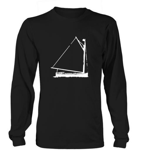 Classic hand drawn boat drawing of a cat boat Long sleeved Unisex