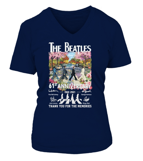 Abbey Road The Beatle 61st Anniversary 1960 2021 Thanks For The Memories V-neck T-Shirt Woman