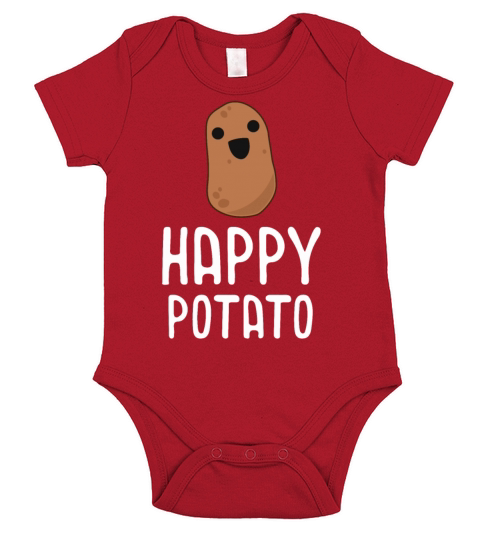 Happy Potato Funny Food Joke for Vegetarians Short Sleeve Baby One-Piece
