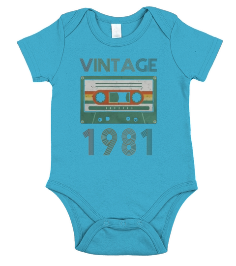 1981 Vintage Cassette Tape Short Sleeve Baby One-Piece