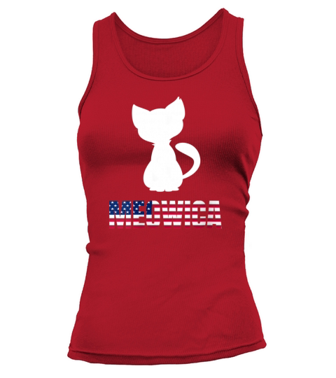 Womens Meowica Cat Lovers Shirt American Flag Women's Tank Top
