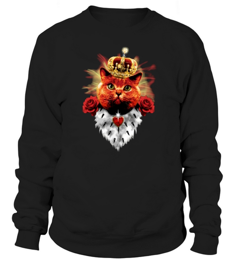 Red Cat King Queen Crown Roses Love Heart TShirt Sweatshirt Unisex
