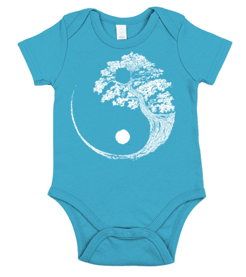 Yin Yang Bonsai Tree Japanese Buddhist Zen Short Sleeve Baby One-Piece