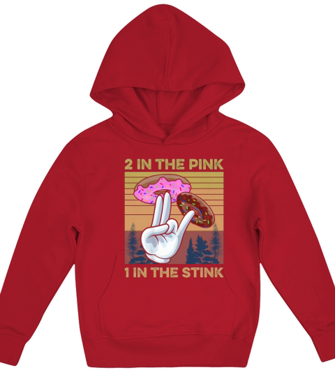Retro Vintage 2 in the Pink 1 in the Stink Donut Two Holes Kids Hoodie