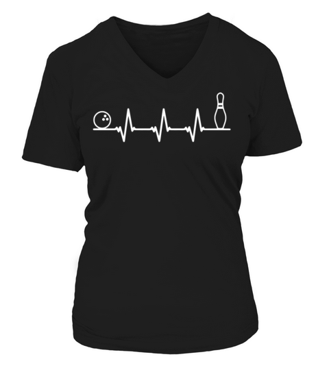 Bowling Heartbeat Women's V-Neck T-shirt
