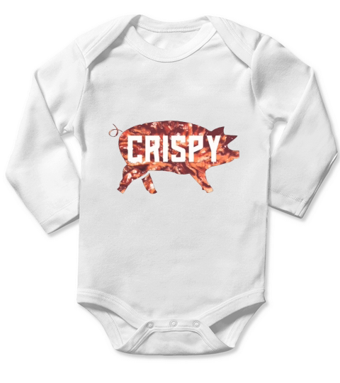 Crispy Pig Pork Bacon Lovers T Shirt Long Sleeve Baby One-Piece