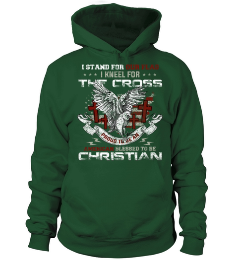 I Stand for Our Flag I Kneel for the Cross America Women's Hoodie